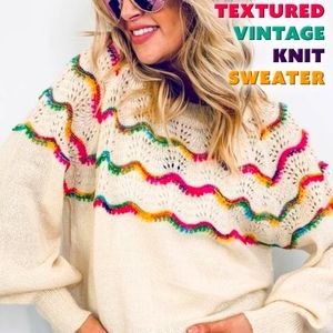 Textured Vintage Knit Sweater